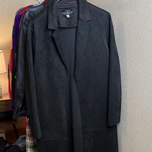 Tahari Charcoal Suede Jacket